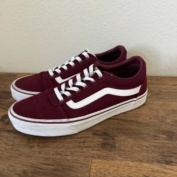 Vans Burgundy Sneakers with White Accents - Picture 1 of 6